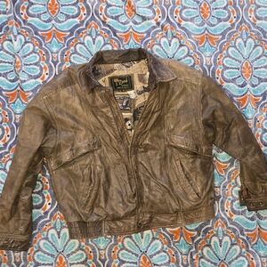 Vintage Reed Charles Lindbergh Bomber Leather Jacket Size Regular 46